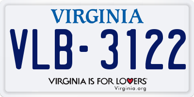 VA license plate VLB3122