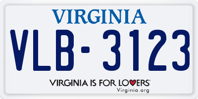 VA license plate VLB3123