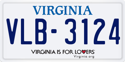 VA license plate VLB3124