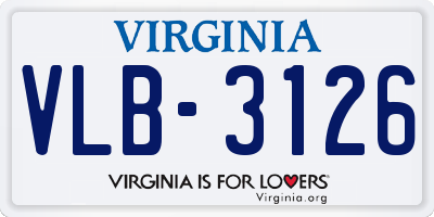 VA license plate VLB3126