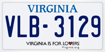 VA license plate VLB3129