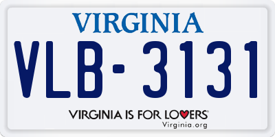 VA license plate VLB3131