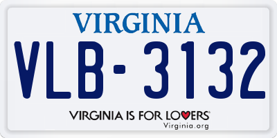 VA license plate VLB3132