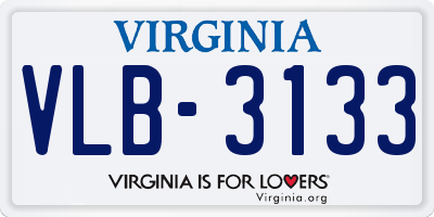 VA license plate VLB3133