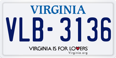 VA license plate VLB3136