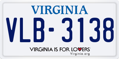 VA license plate VLB3138
