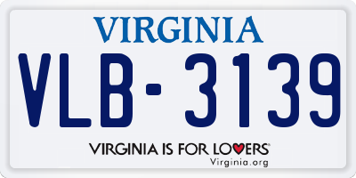 VA license plate VLB3139