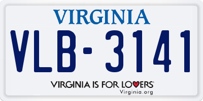 VA license plate VLB3141