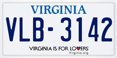 VA license plate VLB3142