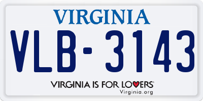 VA license plate VLB3143