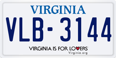 VA license plate VLB3144