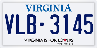 VA license plate VLB3145
