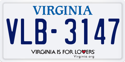 VA license plate VLB3147