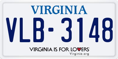VA license plate VLB3148