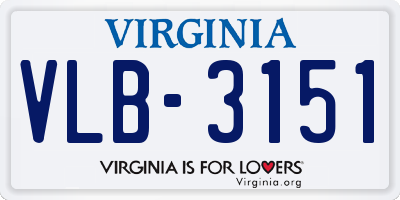 VA license plate VLB3151