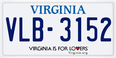 VA license plate VLB3152