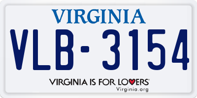 VA license plate VLB3154