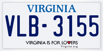VA license plate VLB3155