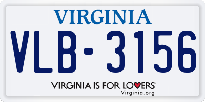 VA license plate VLB3156