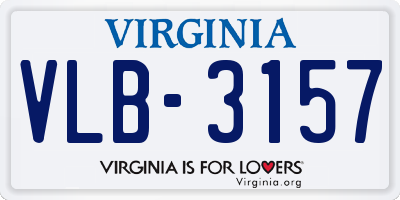 VA license plate VLB3157