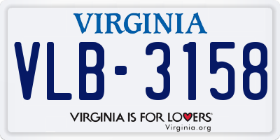 VA license plate VLB3158
