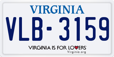 VA license plate VLB3159