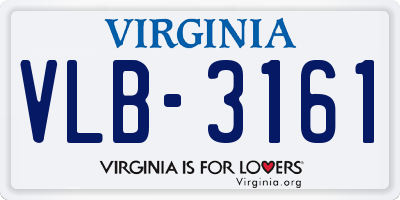 VA license plate VLB3161