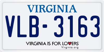 VA license plate VLB3163