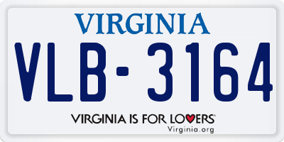 VA license plate VLB3164