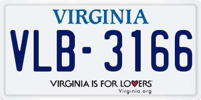 VA license plate VLB3166