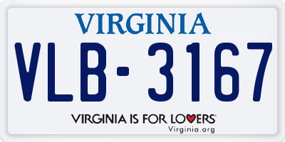 VA license plate VLB3167