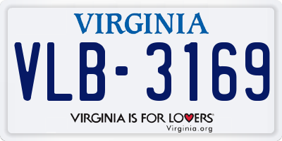 VA license plate VLB3169