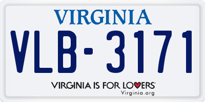 VA license plate VLB3171