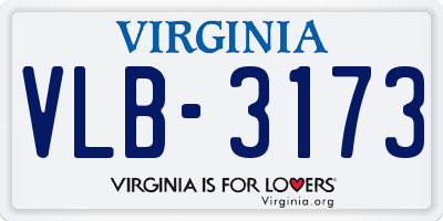 VA license plate VLB3173