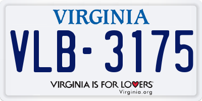 VA license plate VLB3175