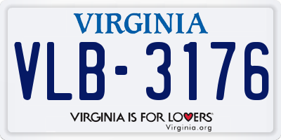 VA license plate VLB3176