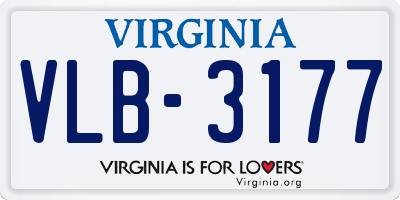 VA license plate VLB3177