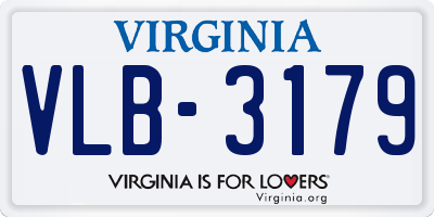 VA license plate VLB3179