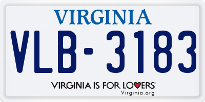 VA license plate VLB3183