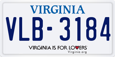 VA license plate VLB3184