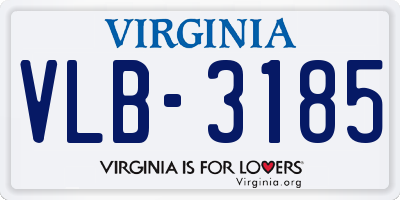 VA license plate VLB3185