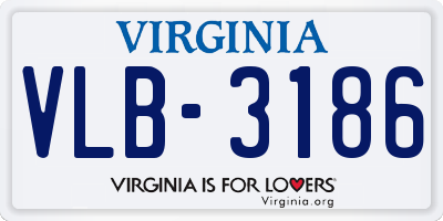 VA license plate VLB3186