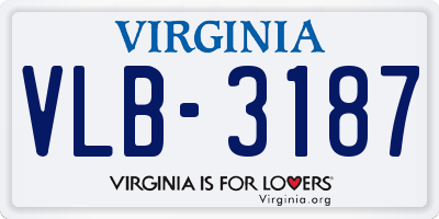 VA license plate VLB3187