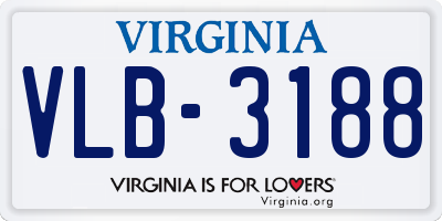 VA license plate VLB3188
