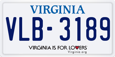 VA license plate VLB3189