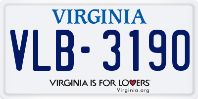 VA license plate VLB3190