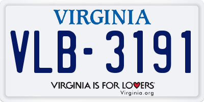 VA license plate VLB3191
