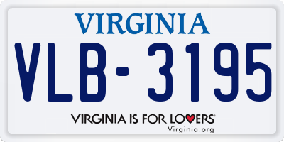 VA license plate VLB3195