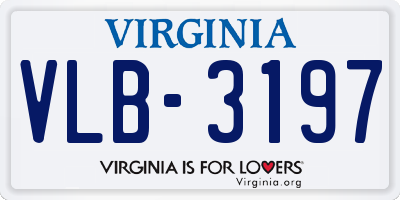 VA license plate VLB3197
