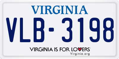 VA license plate VLB3198